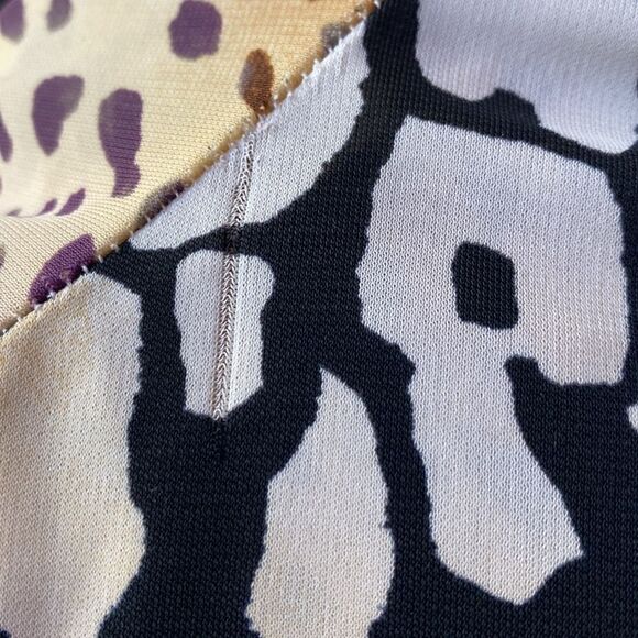 Natori Animal Print Dress Lace Trim Size Small - Picture 10 of 11